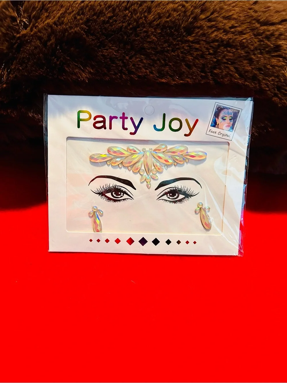 Iridescent Face Gem Sticker - Clear/Opal Accent